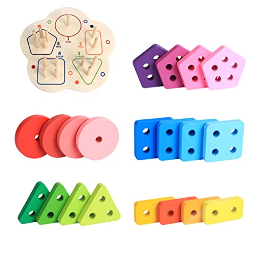 Toddmomy 1Satz Geometrisches Stapelspielzeug für Form und Farben Matching Bausteine Lernspielzeug Farberkennung Teiliges von Toddmomy