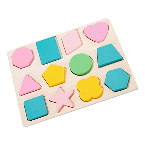 Toddmomy 1Satz Hölzerne Formen Puzzle Für Kleinkinder Lernspielzeug Zur Form Und Farbennennung Montessori Für Ab Jahr Pädagogisches Puzzle Mit Verschiedenen Geometrischen Formen von Toddmomy