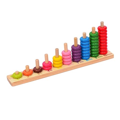 Toddmomy 1Satz Hölzernes Mathe für Pädagogisches mit Großen Mathematischen Blöcken zur Frühen Bildung Fördert die Mathematischen Fähigkeiten und Motorischen Fertigkeiten von Toddmomy