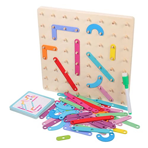 Toddmomy 1Satz Holz Geoboard für Montessori Bildungsspielzeug Mathematik und Räumlichem Großes Design für Kreatives Lernen und Feinmotorik von Toddmomy