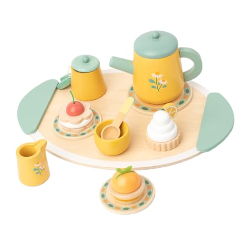 Toddmomy 1Satz Holz Tee Set Teiliges Für Teeparty Und Küchen Fantasiespiel Realistisches Design Sicheres Holzmaterial Für Jahren Perfektes Zubehör Für Rollenspiele von Toddmomy