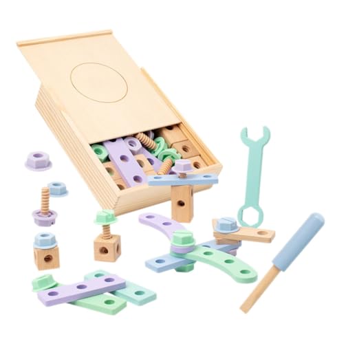 Toddmomy 1Satz Holz Werkzeugkasten für Kleinkinder DIY Bauspielzeug Kreativität und Motorischen Fähigkeiten für Jahre Alte von Toddmomy