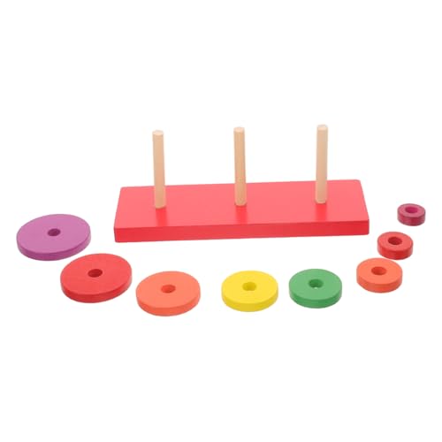 Toddmomy 1Satz Holzpuzzle Stapelturm aus Bunten Ringen Entwicklungsspielzeug für Kreativität und Hand Auge Koordination Frühes Lernen von Toddmomy