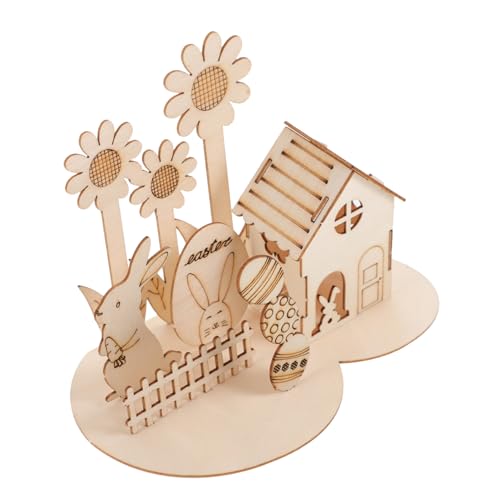 Toddmomy 1Satz Holzpuzzle mit Kaninchen und Kreatives Bastelspielzeug für zu Ostern Fördert Interaktion und Kreativität Langlebiges Holzmaterial von Toddmomy