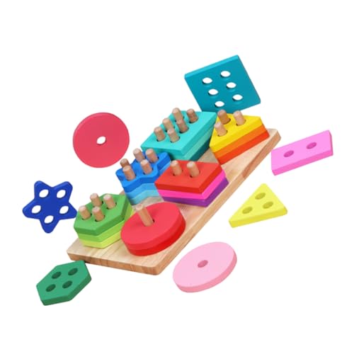 Toddmomy 1Satz Holzsortierstapelblöcke für Montessori für Kleinkinder Pädagogische Formstapel Sortierspielzeug zur Frühförderung der Feinmotorik Sortierfähigkeiten von Toddmomy