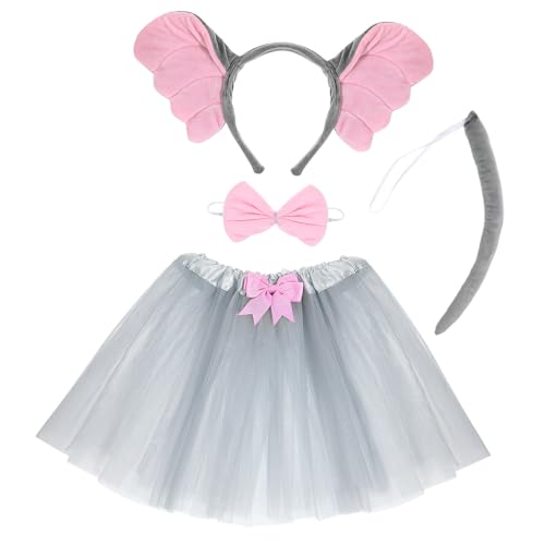 Toddmomy 1Satz Kostüm Mit Haarreif Dekorativem Und Grauem Tüllrock Tierkostüm Set Für Halloween Und Fasching Zum Verkleiden von Toddmomy