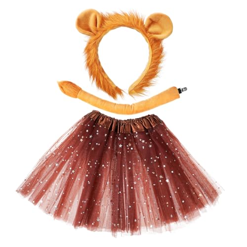 Toddmomy 1Satz Löwenkostüm Set Für Teilig Mit Haarreif Und Tutu Rock Zubehör Für Halloween Karneval Und Tiermottopartys von Toddmomy