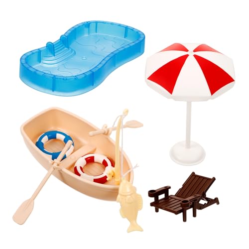 Toddmomy 1Satz Mini Möbelmodell Für Puppenhaus Mit Dekoration Und Liegestuhl Für Miniaturszenen Und Kreative Raumgestaltung von Toddmomy