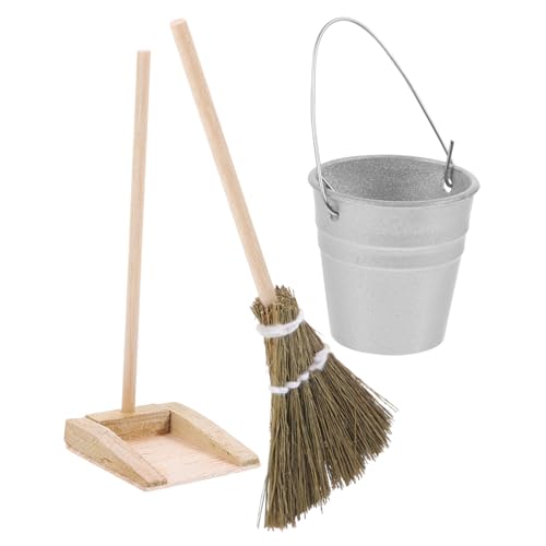Toddmomy 1Satz Mini Reinigungswerkzeuge Für Puppenhaus Kehrschaufel Mini Eimer Besen Langlebiges Und Holzdesign Für Mini Dekoration Und Fotografie Requisiten von Toddmomy