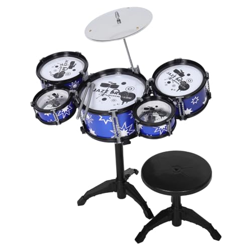 Toddmomy 1Satz Mini Schlagzeug Set Realistisches Musikspielzeug für Kleinkinder mit Trommeln Hocker und Schlägeln Fördert Rhythmus und Musikalische Kreativität für Jungen Toddmomy 1Satz Mini Schlagzeug Set Realistisches Musikspielzeug für Kleinkinder mit Trommeln Hocker und Schlägeln Fördert Rhythmus und Musikalische Kreativität für Jungen von Toddmomy