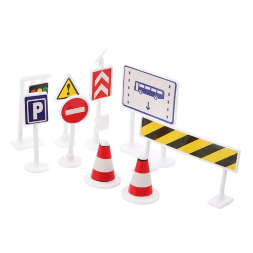 Toddmomy 1Satz Mini Verkehrszeichen für Lernspielzeug zur Verkehrssicherheit Teiliges Spielset mit Gängigen Verkehrszeichen für Drinnen und Draußen für Jungen von Toddmomy