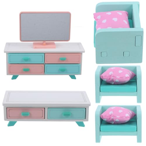 Toddmomy 1Satz Miniaturmöbel Set für Puppenhaus Teiliges Wohnzimmer Stilvolles Miniaturzubehör für Kreative DIY Projekte und Einzigartigen Wohnraumgestaltung von Toddmomy