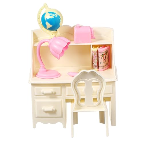 Toddmomy 1Satz Miniaturmöbel für Puppenhaus Lernschreibtisch und Stuhl aus Robustem Platzsparendes Design für Kleine Räume zum Ausstellen Toddmomy 1Satz Miniaturmöbel für Puppenhaus Lernschreibtisch und Stuhl aus Robustem Platzsparendes Design für Kleine Räume zum Ausstellen von Toddmomy