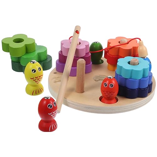 Toddmomy 1Satz Montessori Interaktives Lernspielzeug Für Ab Monaten Hölzerner Formensortierer Mit Angelspiel Für Kreativität Und Motorischen Fähigkeiten von Toddmomy