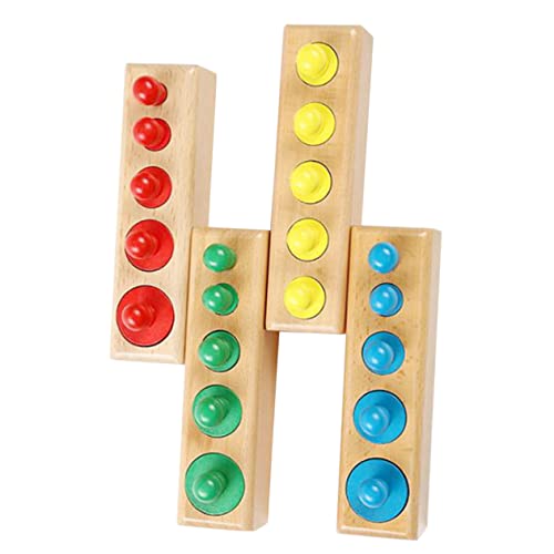 Toddmomy 1satz Bunte Montessori Holzspielzeuge Interaktive Zylinderblocks Für Junge Mädchen Lernspielzeug Kreativität Und Teamarbeit Für Eltern-Junge Mädchen-Spiele Fördert von Toddmomy