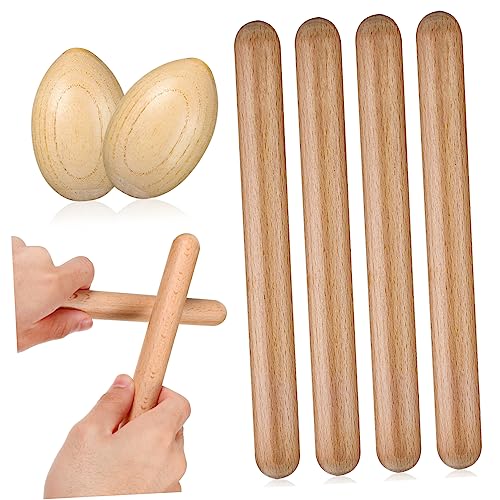 Toddmomy 1Satz Percussion Set Holz Eierschüttler Rhythmusstäbe Musikinstrument Für Kleinkinder Fördert Feinmotorik Hand Augen Koordination Für Junge Musiker von Toddmomy