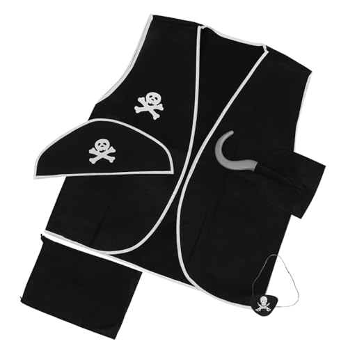 Toddmomy 1Satz Piratenkostüm für Halloween Teiliges Cosplay Zubehör mit Weste Hakenhand und Hut für Karnevalspartys für Erwachsene und Piratenparty Deko von Toddmomy