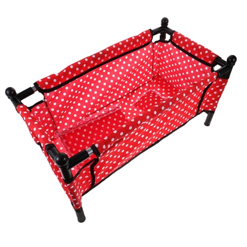 Toddmomy 1Satz Puppenbett für Puppenhaus Rotes Schlafbett aus Hochwertigem Material für Kreative Möbelverzierungen Handgefertigtes Puppenbetthandwerk von Toddmomy