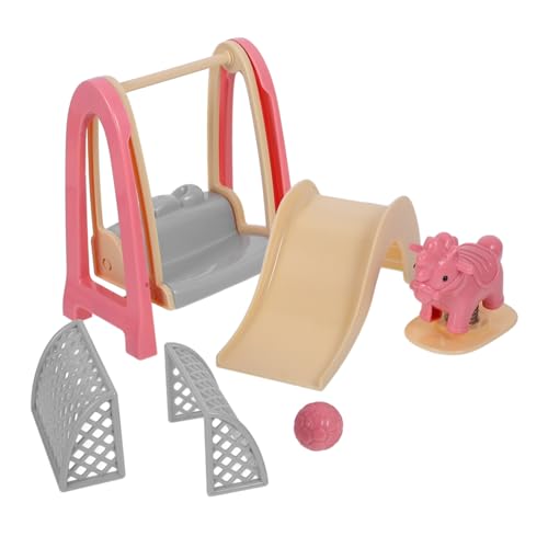 Toddmomy 1Satz Puppenhaus Zubehör mit Fußballtor Schaukelpferd Spielplatz für Dekoration von Puppenhäusern Kreativität von Toddmomy