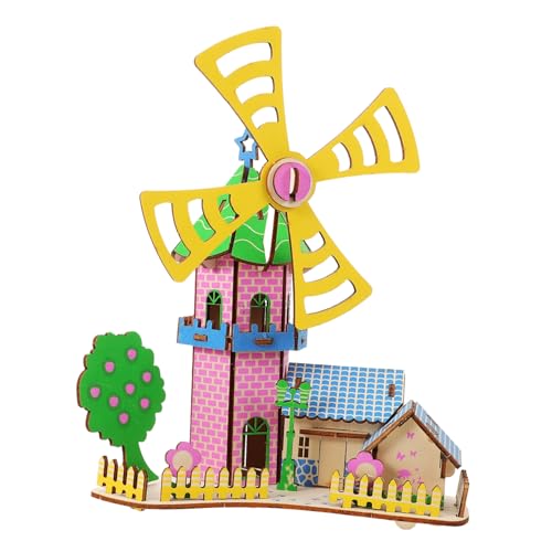 Toddmomy 1Satz Puzzle DIY Windmühlenhaus Modell aus Holz Kreatives Bastelset für Erwachsene Robustes und Dekoratives Holzspielzeug Fördert Kreativität und Räumliches von Toddmomy