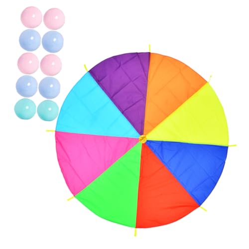 Toddmomy 1Satz Regenbogen Fallschirmspielzeug für Sensorische Trainingsausrüstung für Outdoor Spiele Mehrfarbiges Design Kooperation und Oberkörperstärkung von Toddmomy
