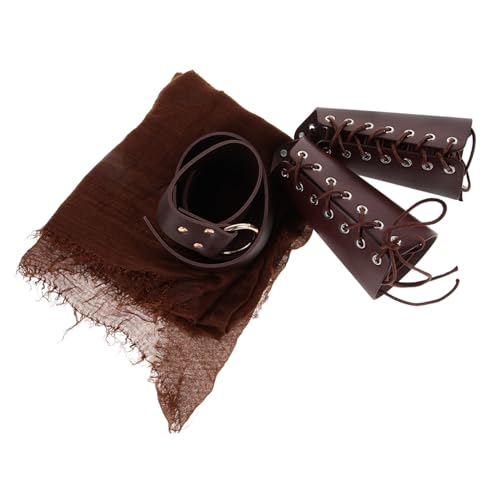 Toddmomy 1Satz Ritter Kostüm Zubehör Mittelalter Umhang Gürtel und Armschienen für Halloween Cosplay Perfektes für Partys und Raumdekoration Teiliges Gürtel von Toddmomy