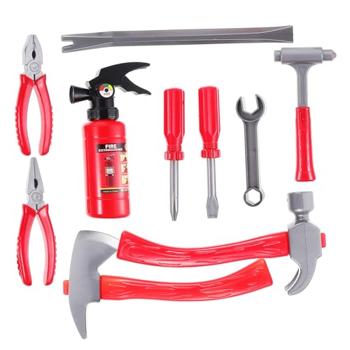 Toddmomy 1Satz Rollenspielset für Teiliges Cosplay Kostüm mit Realistischen Feuerwehrtools und Zubehör für Kreative Spielstunden und Themenpartys von Toddmomy
