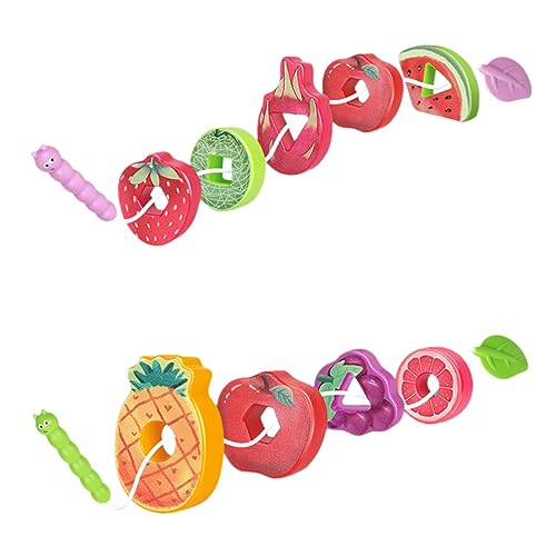 Toddmomy 1Satz Schnürspielzeug aus Früchte Lacing Beads für Kleinkinder Aufklärungsspielzeug Hand Auge Koordination Kreativität und Formerkennung von Toddmomy