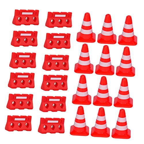 Toddmomy 1Satz Simulation Verkehrszeichen Spielzeugset für Teiliges mit Roten Straßenkegeln und Wasserbarrieren Fördert Kreatives und Verkehrswissen für Rollenspiele von Toddmomy