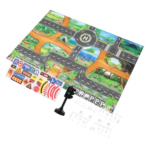 Toddmomy 1Satz Spielverkehrsschildern Für Verkehrszeichen Dinosaurier Spielmatte Für Kreative Rollenspiele Und Gruppenaktivitäten von Toddmomy