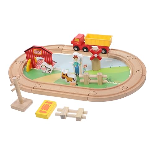 Toddmomy 1Satz Teiliges Holz Zugspielzeug Mit Thema Kreatives Lernspielzeug Für Kleinkinder Zuggarnituren Und Bahngleisen Für Frühkindliche Entwicklung von Toddmomy