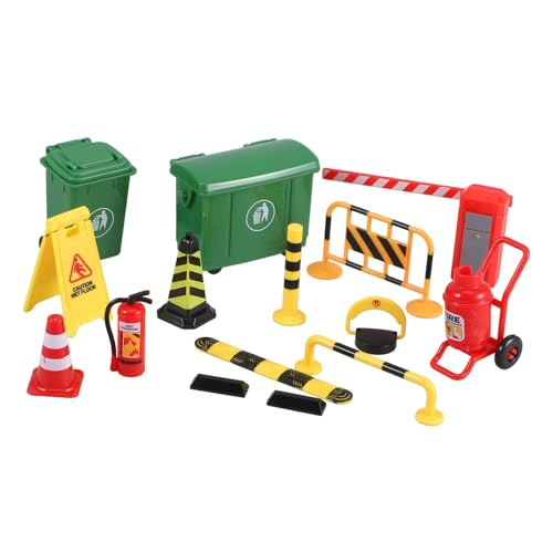 Toddmomy Miniatur Verkehrszeichen Spielzeug für Kinder 15 Stück Sichere Kunststoff Straßensperren Lehrreiche Verkehrssicherheitssimulation für Spielzeugfahrzeuge von Toddmomy