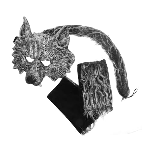 Toddmomy 1Satz Wolf Cosplay Kostüm mit Maske Handschuhen und Perfektes Zubehör für Halloween und Rollenspiele für Erwachsene von Toddmomy