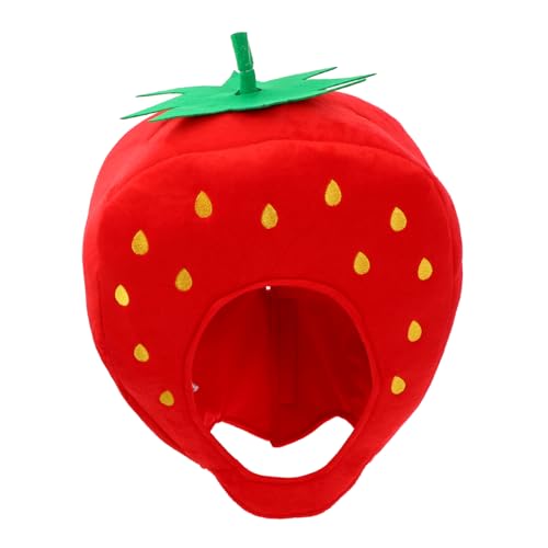 Toddmomy 1Stück Erdbeerform Plüschhut für Cosplay und Partys Lustige Kopfbedeckung für Erwachsene Foto Requisite für Halloween und Anziehspiele von Toddmomy