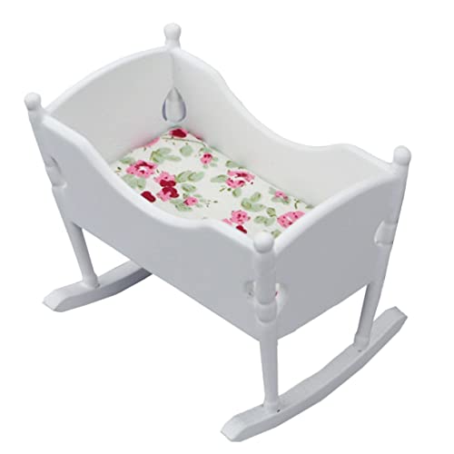 Toddmomy 1Stück Mini Puppenwiege Modell Für Puppenhaus Weißes Möbelstück Für Dekoration Kinderzimmer Und Sammler Langlebig Und Realistisch Gestaltet von Toddmomy
