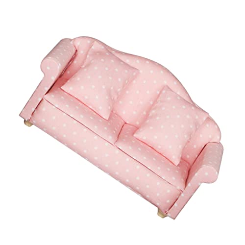 Toddmomy 1Stück Sofa Modell mit Wurfkissen für Puppenhaus Gepunktetes Möbelstück für Kleinen Accessoire für Spielhäuser und Fotostütze Toddmomy 1Stück Sofa Modell mit Wurfkissen für Puppenhaus Gepunktetes Möbelstück für Kleinen Accessoire für Spielhäuser und Fotostütze von Toddmomy