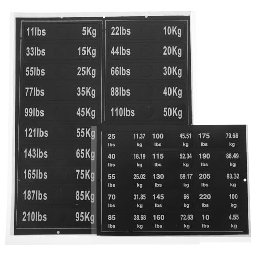 Toddmomy 2 Bögen Etiketten Für Gewichtsstapel Aufkleber Für Gewichtheben – Etiketten Mit Gewichtsblöcken Und Zahlen Für Krafttraining Im Fitnessstudio Im Innenbereich 5–100 Kg 683–100 von Toddmomy