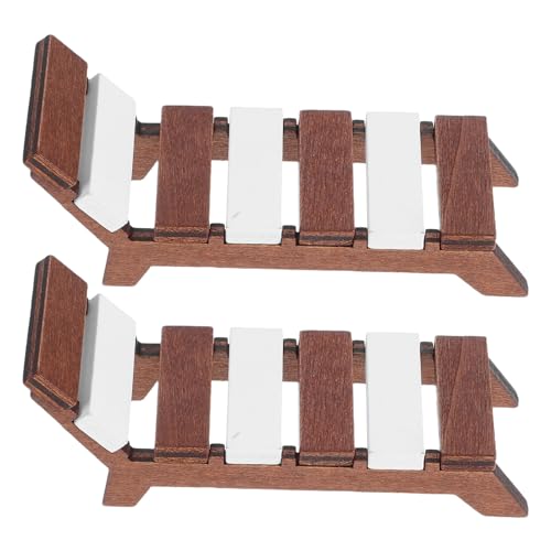 Toddmomy 2 Miniatur-Strandstühle für Puppenhäuser – 1:12 Sonnenbade-Lounge-Ornament – ​​kleine realistische Mini-Möbel für Mikrolandschaftsbasteln, Terrasse, Wohnzimmer oder Pool von Toddmomy