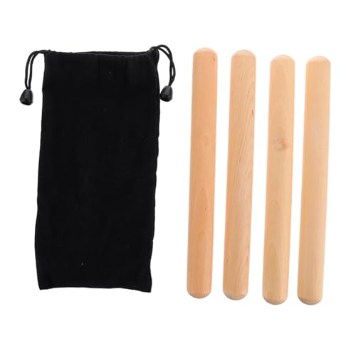 Toddmomy 2 Paare Rhythm Sticks aus Hochwertigem Holz mit Tragetasche Langlebige Percussion Claves für Geeignet als Musikspielzeug und Geschenk zu Weihnachten und Neujahr von Toddmomy