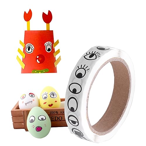Toddmomy 2 Rollen Bastelaugen Aufkleber Selbstklebende Cartoon Augen für DIY Projekte für Schüler zum Basteln und Dekorieren Farbenfrohe Augen Aufkleber pro Rolle von Toddmomy