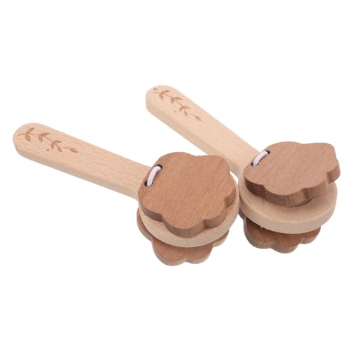 Toddmomy 2 STK. Bärer Klaue Langes Griff Ringbrett Geräuschspielzeug Für Kleinkinder -geräuschmacher Kleinkind -musikspielzeug Partykrachmacher Masse Mini-schlaginstrument Holz Khaki von Toddmomy