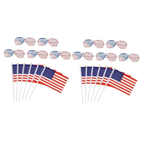 Toddmomy 2 Sätze Flag-Brille amerikanische Flagge geschenke für den einzug Schnapsgläser aus Kunststoff Paradeflagge Flaggen themenbezogene partybrillen dekorative Kunststoffgläser Miniatur von Toddmomy