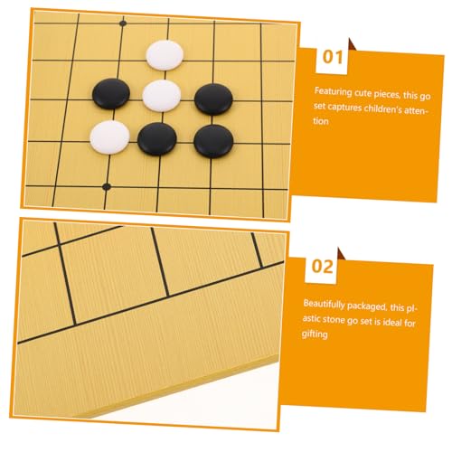 Toddmomy 2 Sätze Go Spiel mit Doppeltem Holzbrett und Kunststoffsteinen Tragbares Weiqi Schachspiel mit Cartoon Bär und Doppelseitiges Brett Fördert Gehirnentwicklung und Familienzeit von Toddmomy