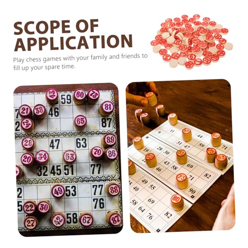 Toddmomy 2 Sätze Holzspiel Bingo schachfiguren Nummerierte Spielfiguren Tragbare Brettspiel zubehör Dekorative Griffige Spielfiguren für Gesellige Spiele und Partys von Toddmomy