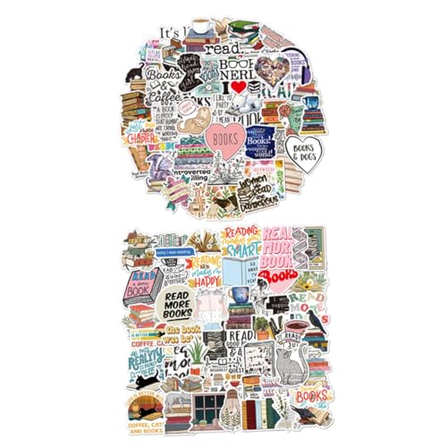 Toddmomy 2 Sätze Lesesticker zum Dekorieren Selbstklebend Wasserfest Vielseitig für Laptop Trinkflasche Koffer Scrapbooking Leicht zu Kleben und Rückstandsfrei für Reisen und Alltag von Toddmomy