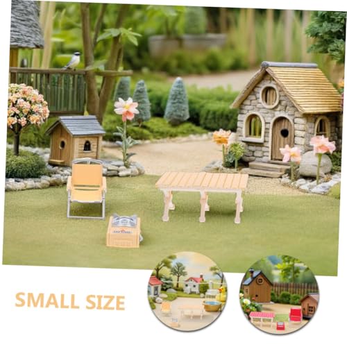 Toddmomy 2 Sätze Maßstab Klappstuhl und Grill-Set für Puppenhaus für Rollenspiel Realistische Outdoor Picknick BBQ-Accessoires für Puppenhaus Kreative Fantasieförderung von Toddmomy