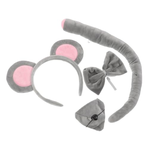 Toddmomy 2 Sätze Maus Kostüm Zubehör Set Tierohren Stirnband mit Nase und Fliege Weiches Leichtes Kopfbedeckungs-set für Kleinkinder Mädchen Karneval Halloween Cosplay von Toddmomy