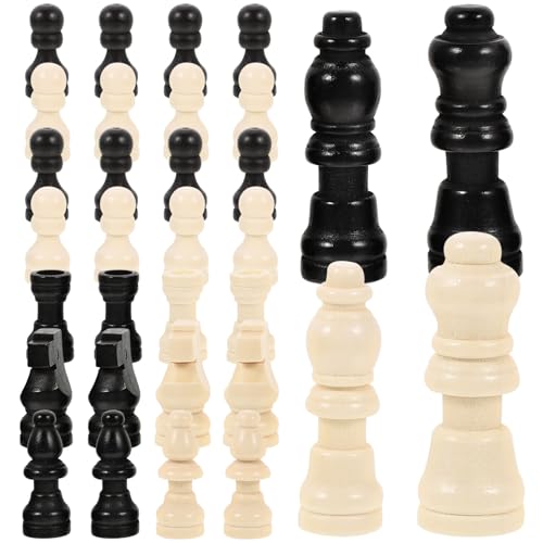 Toddmomy 2 Sätze Mini Holz Schachspiel Set Teiliges Set mit Internationalen Schachfiguren Kleine Schachfiguren für Lustige Brettspiele und Unterhaltsame Familienspiele von Toddmomy