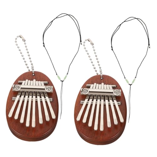 Toddmomy 2 Sätze Mini Kalimba Daumenklavier Wasserfall-Design Holz Fingerklavier mit Kette und Band Tragbares Musikinstrument für Anfänger Eltern-Junge Mädchen-musikspiel und Musikalische von Toddmomy