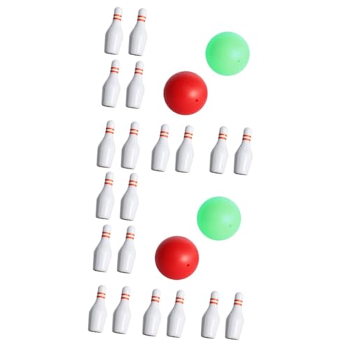 Toddmomy 2 Sätze Miniatur Bowling Set Teilig Kleine Bowlingkegel und Kugeln für Puppenhaus Dekoration Detailgetreu Tragbar Sicheres Material als Dollhouse Supply und Mini Sportspielzeug von Toddmomy